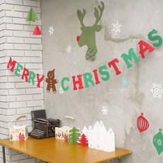 배블링 크리스마스 진저맨 레터링 가랜드 FSC030, 혼합 색상