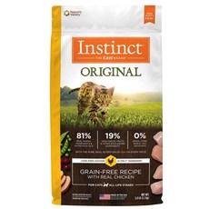 인스팅트 네이처스버라이어티 오리지날 치킨 고양이 기능성 사료, 소화기능/췌장개선, 2.2kg, 1개