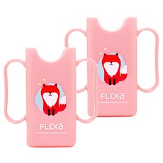 FLEXA 迷你雙把手飲料架, 狐狸款 粉色, 2入