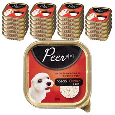 피어 애견용 사각 간식캔, 순 닭고기, 24개