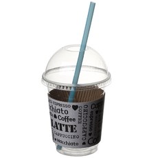 커피촌 투명 PET 아이스컵+돔뚜껑+홀더, 410ml, 1개