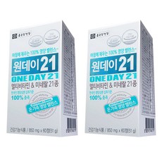 종합 영양제-추천-종근당건강 원데이21 멀티비타민 & 미네랄, 60정, 2개