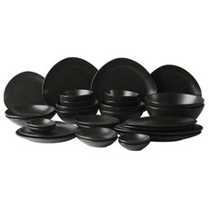에라토 패블 4인 그릇세트 30p, 블랙, 볼 3종 10p + 접시 3종 6p + 찬기 4종 10p + 롱디쉬 2종 4p