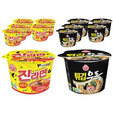 오뚜기 진라면 매운맛 큰컵 110g x 6p + 튀김우동 110g x 6p, 12개