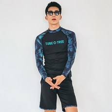 튜브트리 남성용 래쉬가드 상의 + 하의 세트 AE4203