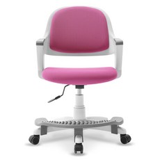 책상 의자-추천-체어클럽 터치백 GOLD 화이트바디 발받침형 의자, 핑크