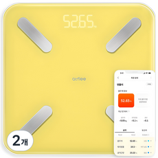 앳플리 T8 스마트 체성분 체중계, T8scale, 버터 옐로우, 2개