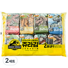 만전김 쥬라김 2배 10g x 8p + 공룡 씰 8p 세트, 16개