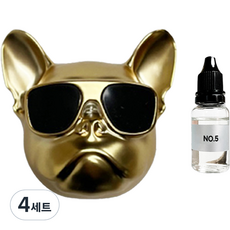엠퓨처 차량용 불독 방향제 매트골드 + 오일 15ml + 클립 3cm + 오일솜 세트, 4세트, No5
