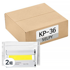 Canon 佳能 兼容彩色墨盒 + 照片打印紙 18張 x 2個 KP-36IN, 2組, 4 x 6吋