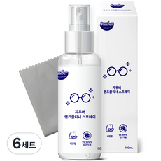 자우버 렌즈클리너 스프레이 100ml + 극세사 천 세트, 6세트