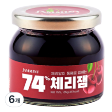 JAMMINT 74% 체리잼, 165g, 6개