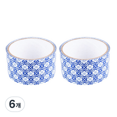 레트로 인테리어 DIY 장식 롤 테이프 15m, F 블루(백화), 6개