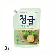 참그린 청귤 산뜻 설거지 주방세제 리필, 970ml, 3개