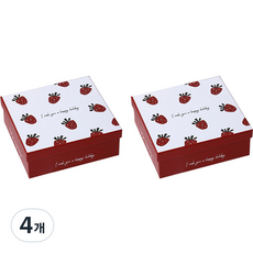 마켓감성 딸기 선물 상자 소형, 혼합색상, 4개