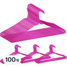 세탁소 철사 꽈배기 옷걸이 40cm, 핑크, 100개