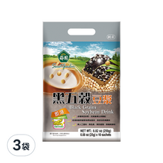 薌園 黑五穀豆漿, 多穀多健康、營養好滋味, 富含膳食纖維、去除糖份, 內含多種穀物, 口感豐富多層次, 25g, 10包, 3袋