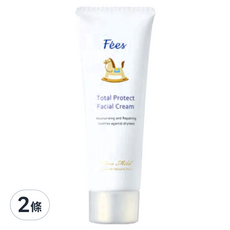 Fees BEBE 嬰兒全護極潤面霜 80ml 2入組，寶寶專用保濕面霜，舒緩乾燥，深層滋養，打造健康蘋果肌, 2條
