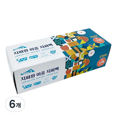 지퍼원 이중 지퍼백, 중(M), 50개입, 6개
