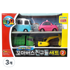 타요 스페셜 꼬마 버스 친구들 2 완구세트, 혼합색상, 3개