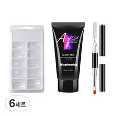 네일연장 폴리젤 세트 09 라이트핑크, 폴리젤 30ml + 연장팁 100p + 듀얼브러시, 6세트