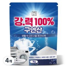 생활공식 강력 100% 구연산, 4개, 1kg