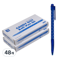 핑크풋 캔디 도트 볼펜 400 0.38mm, 파랑, 48개