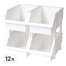 BONOHOUSE 理由層疊型多功能收納盒 15.5*23.5*11.2cm, 12個, 白色