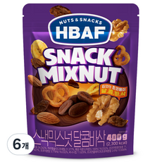 HBAF 넛츠앤스낵스 오리지널 믹스넛
 바프 넛츠 앤 스낵스 달콤바삭 스낵 믹스넛 400g 단품 6개