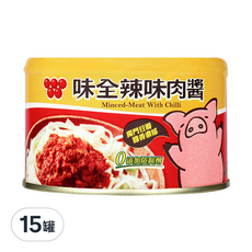 味全 辣味肉醬, 無添加防腐劑, 台灣原產, 150克*3入, 150g, 15罐