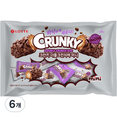 롯데웰푸드 크런키 더블크런치바 미니, 361g, 6개