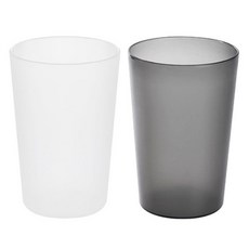 OMORY 無印風漱口杯 2入組, 380ml容量, PP材質, 柔軟安全耐用, 透明款, 2個