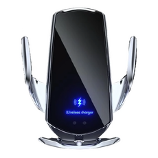 Q3 車用手機支架，無線充電手機架 三代，升級款, 銀色, 1個
