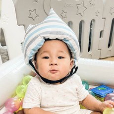 아이끌레 유아 안전 머리보호대 왕관형, 블루, 1개