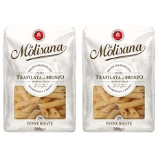 Molisana 茉莉 石臼碾磨 義大利筆管麵 n20，海拔2000公尺高山冷泉揉製，麵體表面粗糙，易吸附醬汁, 500g, 2包
