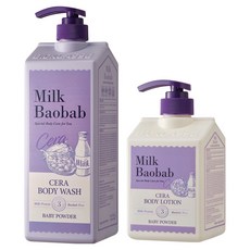 밀크바오밥 세라 베이비파우더 바디워시 1200ml + 바디로션 600ml, 1개 1세트