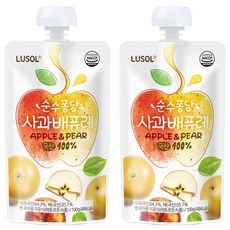 LUSOL 水果泥, 100g, 2包, 蘋果水梨口味