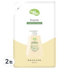 nac nac 酵素奶瓶蔬果洗潔精, 600ml, 2包