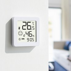 Home Planet 數位溫濕度計+CR2032電池, 白色, 1個