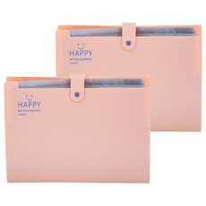 아베른 12칸 스마일 마카롱 바인더, 핑크, 2개