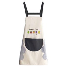 OMORY 原創擦手圍裙 Kawaii Food-米白, 66*72cm, 100%聚酯纖維, 米白色, 1件