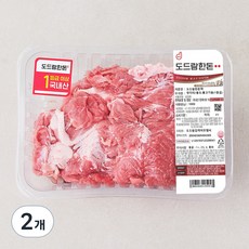 도드람한돈 1등급 뒷다리살 불고기용 (냉장), 1kg, 2개