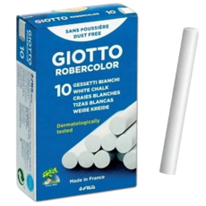 GIOTTO 無毒環保粉筆 1盒，白色粉筆，10支裝，無毒安全，書寫流暢, 白色, 10支