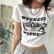 여자크롭반팔티