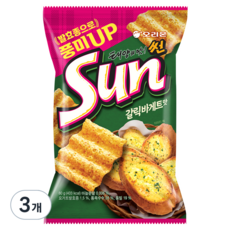 ORION 好麗友 Sun波浪玉米脆片 大蒜麵包口味, 80g, 3包