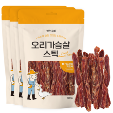 반려소반 건강한 수제간식 바른 육포, 오리가슴살, 100g, 3개