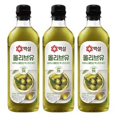 백설 압착올리브유, 900ml, 3개
