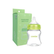 유비맘 조리원 신생아용 PP 젖병 120ml + 젖꼭지 세트, 1단계, 그린