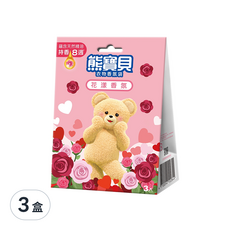 熊寶貝 衣物香氛袋 花漾香氛, 天然精油, 持香8週, 3入, 3盒
