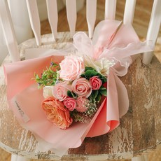 아스파시아 비누꽃 조화 크리스틴 로즈 꽃다발, 혼합 색상